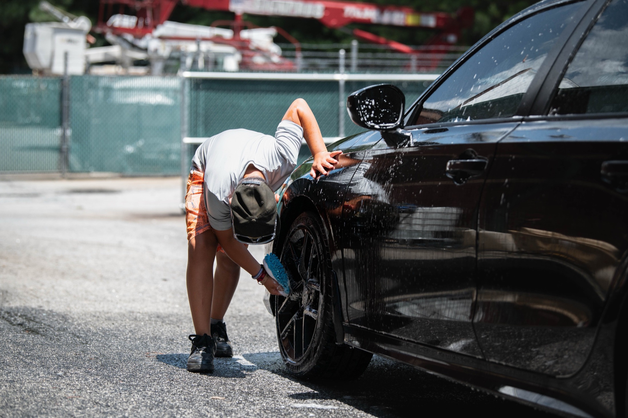 Detailed black vehicle outdoors